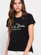 Funky Buddha FBL007-11404 Γυναικείο Αθλητικό T-shirt Μαύρο