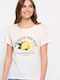 Funky Buddha FBL007-15104 Women's Athletic T-shirt White FBL007-151-04-OFF-WHITE