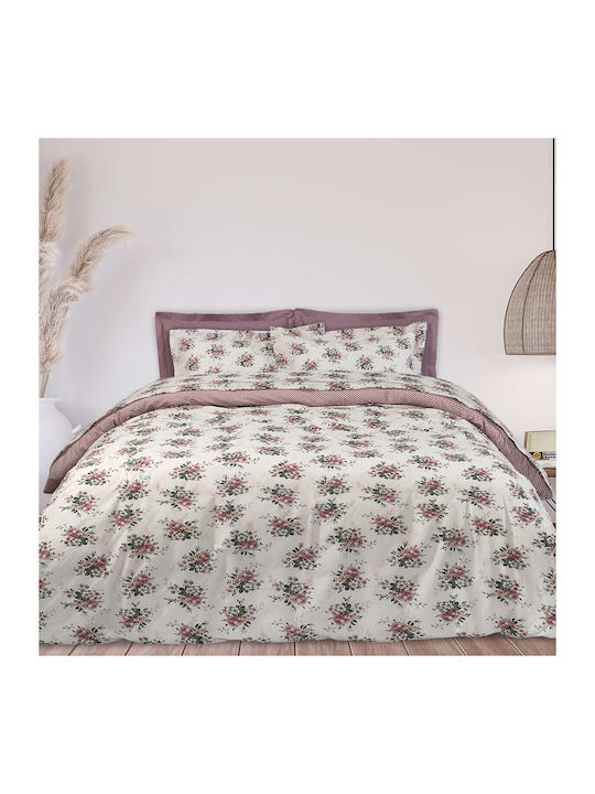 Das Home Bettwäsche-Set Überdoppel 240x260cm. 9592 Rosa 4Stück