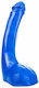 All Black All Blue Ρεαλιστικό Dildo με Όρχεις Μπλε 29cm