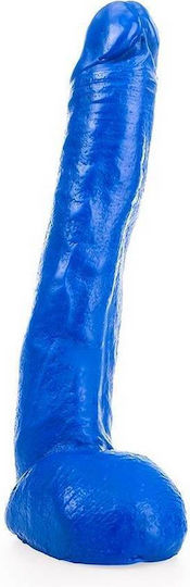 All Black All Blue Freddie Realistic Dildo with Scrotum Blue 26cm