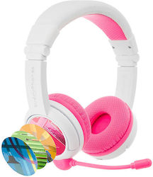 BuddyPhones School+ Wireless/Wired On Ear Kids' Headphones with 20hours hours of operation Pink