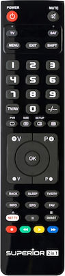 Superior Electronics Universal Remote Control Slim 2in1 for CD-DVD Players , Τηλεοράσεις and Ψηφιακούς Δέκτες