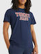 Tommy Hilfiger Ανδρικό T-shirt Μπλε με Στάμπα