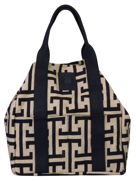 Greenwich Polo Club Υφασμάτινη Τσάντα Θαλάσσης Beige/Black