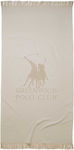 Greenwich Polo Club 3780 Strandtuch Baumwolle Beige mit Fransen 170x80cm.