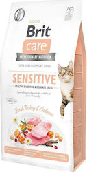 Brit Sensitive Dry Food for Adult Cats with Sensitive Digestive System with Turkey / Salmon 2kg