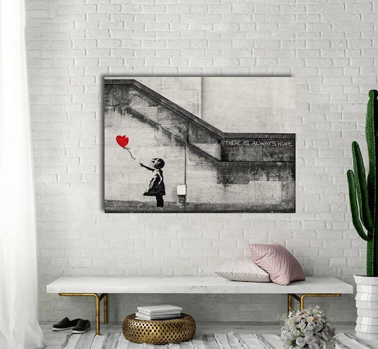 Girl with Balloon 17175 Πίνακας Αντίγραφο του Banksy σε Καμβά 70x50cm