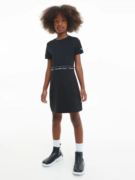 Calvin klein black discount short sleeve dress