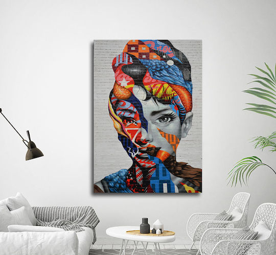 Graffiti Portrait De La Femme Painting on Canvas 70x100cm