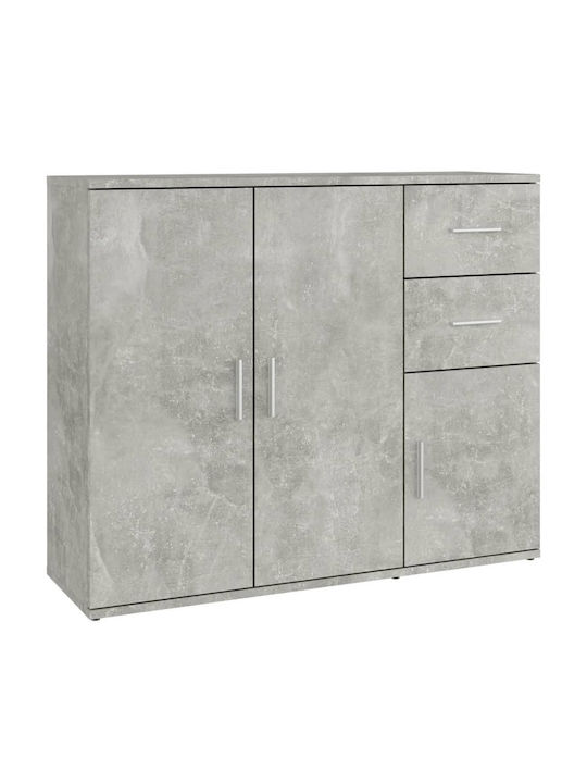 Bufet din Lemn cu Sertare Beton gri 91x29.5x75cm