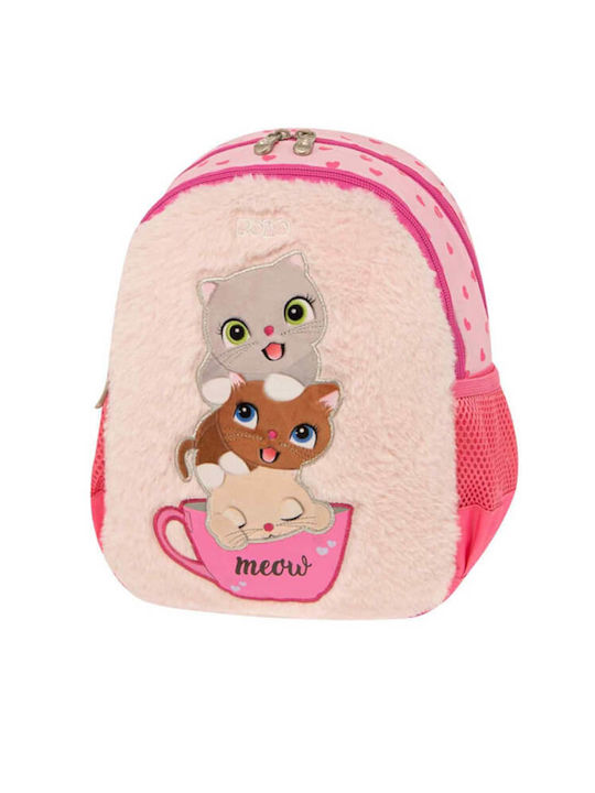 Polo Γατάκια School Bag Backpack Kindergarten in Pink color