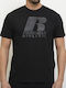 Russell Athletic Ανδρικό T-shirt Μαύρο με Στάμπα