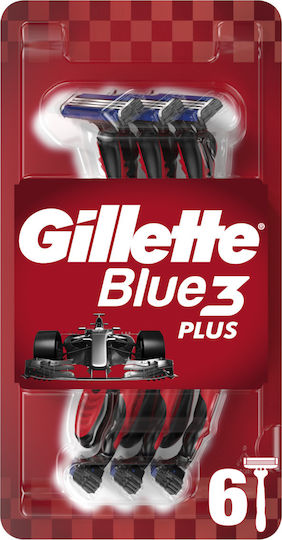 Gillette Blue3 Red Ξυραφάκια μιας Χρήσης με 3 Λεπίδες & Λιπαντική Ταινία 6τμχ