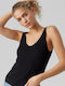 Vero Moda Women's Summer Blouse Sleeveless with V Neckline Black