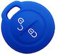 Silicone Car Key Cover Case with 2 Buttons for Mitsubishi / Smart Blue