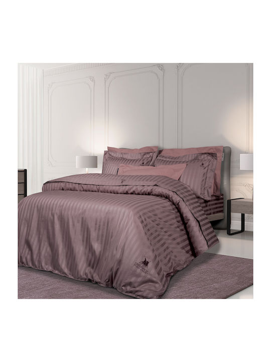 Greenwich Polo Club 2155 Super Double Cotton Satin Duvet Cover Set with Pillowcases 220x240 Burgundy