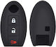 Silicone Car Key Cover Case with 3 Buttons for Nissan Black