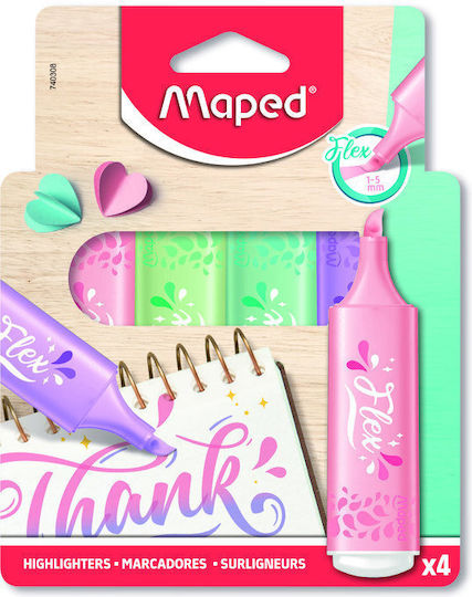 Maped Маркери за Подчертаване 1мм Многоцветен 4бр