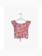 Losan Kids Blouse Sleeveless Orange με Βολάν