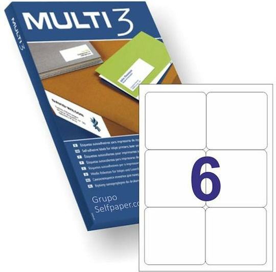 Multi 3 600τμχ Αυτοκόλλητες Ετικέτες σε Λευκό Χρώμα 99.1x93.1mm