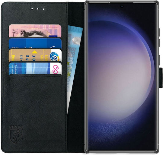 Rosso Deluxe Wallet Δερμάτινο Μαύρο (Galaxy S23 Ultra)