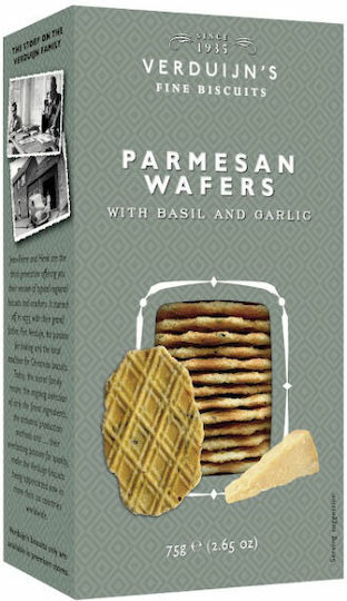 Verduijn's Crackers with Parmesan, Basil and Garlic with flavor Parmesan, Basil & Garlic 75gr