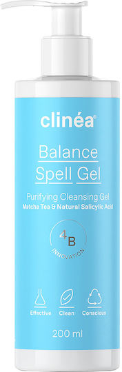 Clinea Balance Spell Gel Καθαρισμού Προσώπου για Ακνεϊκές Επιδερμίδες 200ml