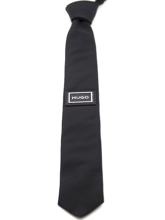 Hugo Men's Tie Silk Monochrome in Black Color