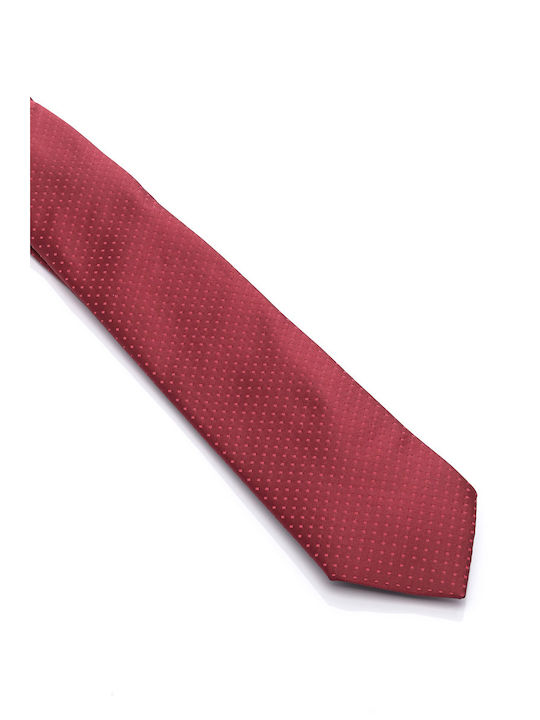 Unounouno GRA-079 Ανδρική Γραβάτα με Σχέδια σε Μπορντό Χρώμα