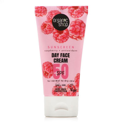 Organic Shop Cranberry Pentru piele normală până la uscată Crema protectie solara Cremă SPF50 50ml