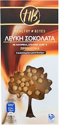 Healthy Bites Ciocolata Alba cu caramel, picături de cafea și probiotice 100gr