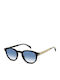 David Beckham Men's Sunglasses with Blue Plastic Frame and Black Lens DB 1007/S 807/F9