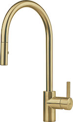 Franke Eos Neo Counter Kitchen Faucet with Pull-Out Spray Champagne Gold