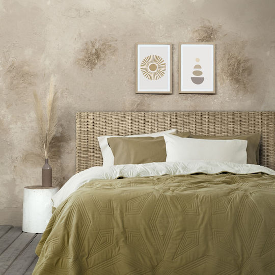 Nima Glee Cuvertură Extra-dublu Microfibra Beige / Gold Brown 220x240cm