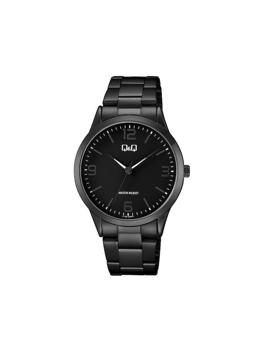 Q&Q Watch Battery with Black Rubber Strap