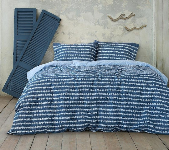Nima Naval Coverlet Single Cotton Blue 160x240cm