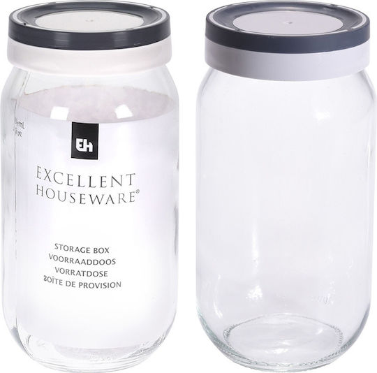 Excellent Houseware Vază Utilizare Generală Cu Capac Ermetic Sticlă Transparentă 1000ml