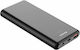 Swissten Power Bank 10000mAh 20W mit 2 USB-A Anschlüssen und USB-C Anschluss Stromlieferung / Schnellaufladung 3.0 Schwarz