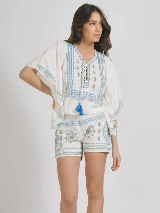 De Damă Mâneca scurta Short întreg Alb