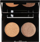 Korres Volcanic Minerals Velvet Dual Eye Shadow Palette in Solid Form Golden Amber 28 3gr