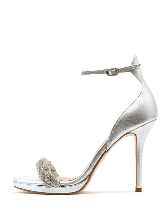 Mourtzi 1008B100 Leather Sandals Silver