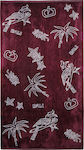 Emerson Tropical Beach Towel Cotton Burgundy 160x86cm.