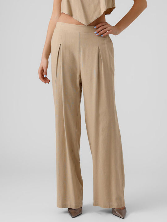 Vero Moda Γυναικεία Ψηλόμεση Παντελόνα σε Loose...