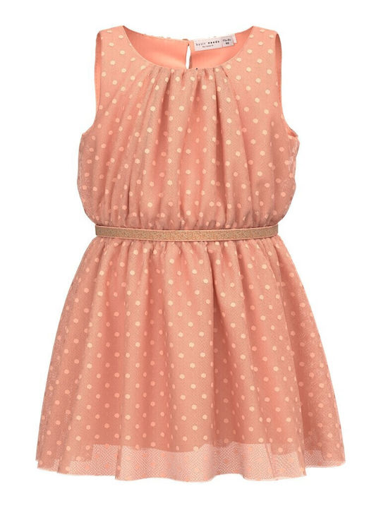 Name It Kids Dress Polka Dot Sleeveless Coral