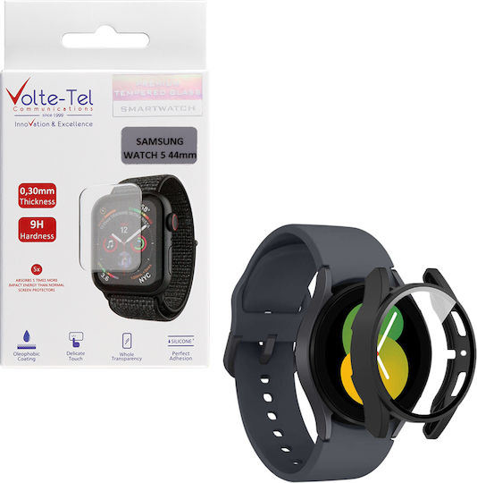 Volte-Tel Full Face Tempered Glass for the Galaxy Watch 5 44mm 1pcs 8325724 Black