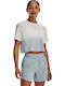 Women's Athletic Crop Top Short Sleeve Gray