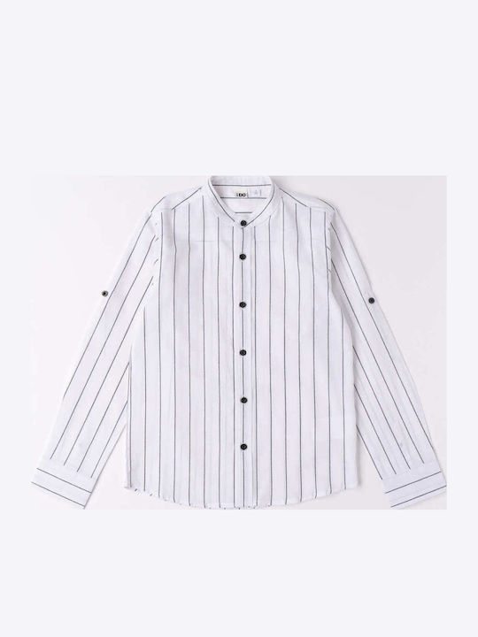 Kids Striped Shirt Long Sleeve White