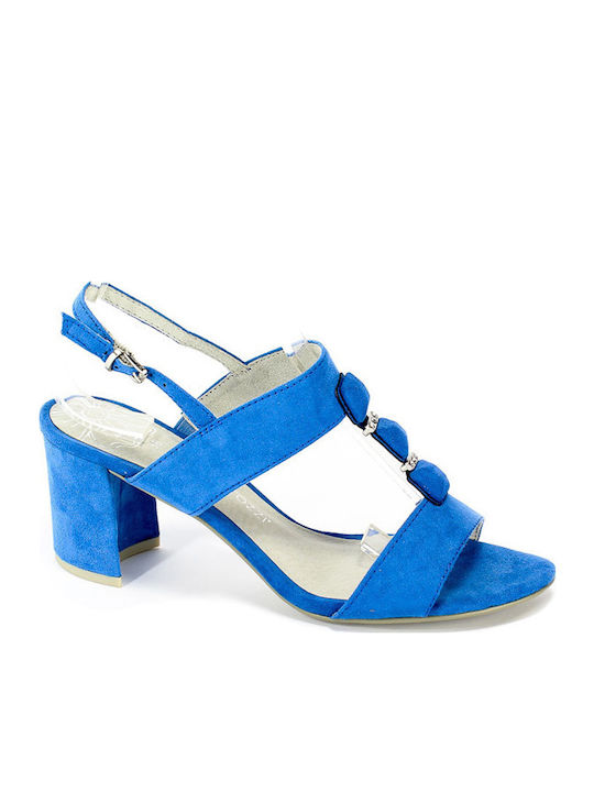 Suede Sandalen Hellblau