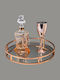 La Vista Σετ Καράφα Γάμου με Ποτήρι Κρασιού Γυάλινο / Μεταλλικό Ροζ Χρυσό 2τμχ